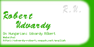 robert udvardy business card